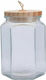Sidirela Poly Polyγωνο Vase Allgemeine Verwendung mit Deckel Glas Transparent 1120ml