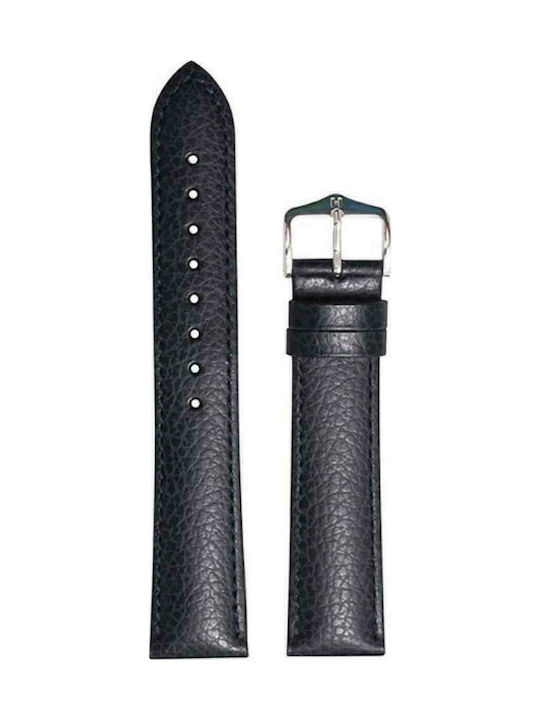 Hirsch Kansas Δερμάτινο Λουράκι Navy Μπλε 20mm