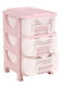 Homeplast Vesta Perforated Plastic Drawer Unit 3 Tiers Pink 42x38x60cm