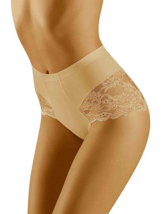 Wolbar Slimea High Waist Slip with Beige Lace
