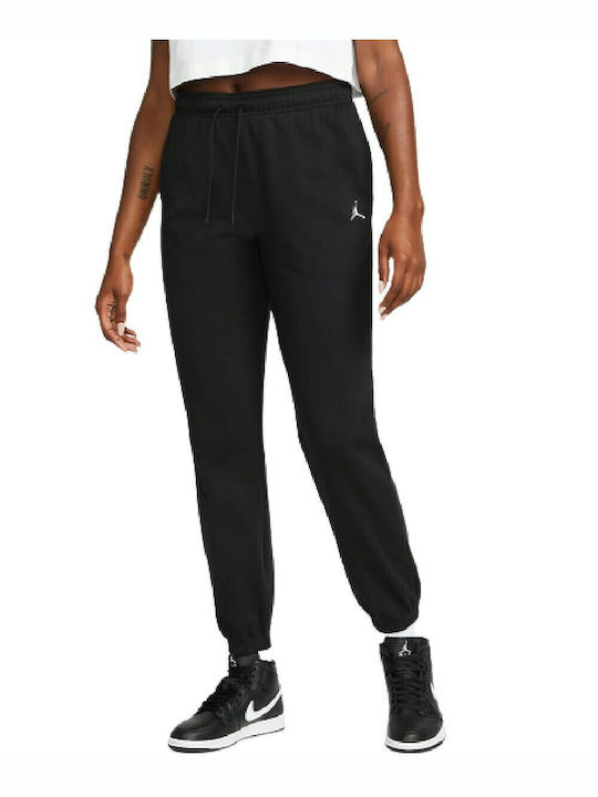 Jordan Essentials Ψηλόμεσο Παντελόνι Γυναικείας Φόρμας με Λάστιχο Μαύρο
