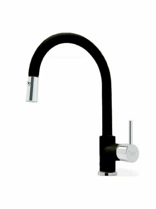Carron Phoenix Fluo Tall Kitchen Counter Faucet with Detachable Shower Nero