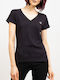 Calvin Klein Women's T-shirt with V Neck Black