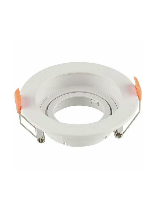 V-TAC Round Plastic Recessed Spot with Socket GU10 White 10.2x10.2cm.