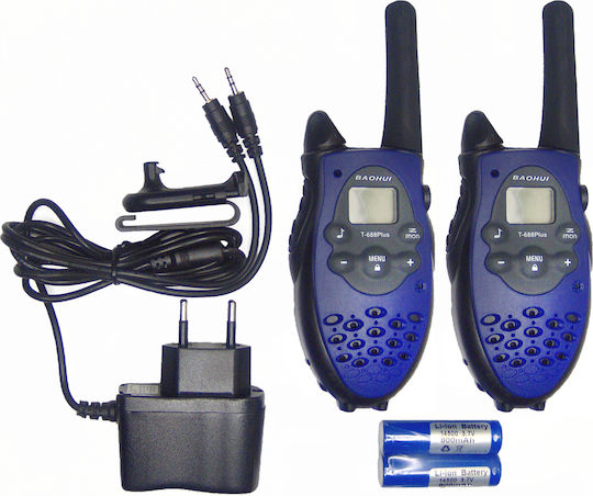 Baohui T-688 Plus Walkie Talkie 0.5W mit Monochromdisplay In Blau Farbe