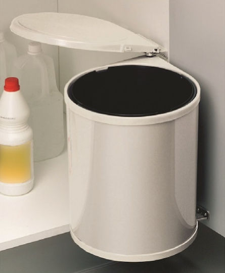Waste Bin for Cabinet Plastic White 13lt