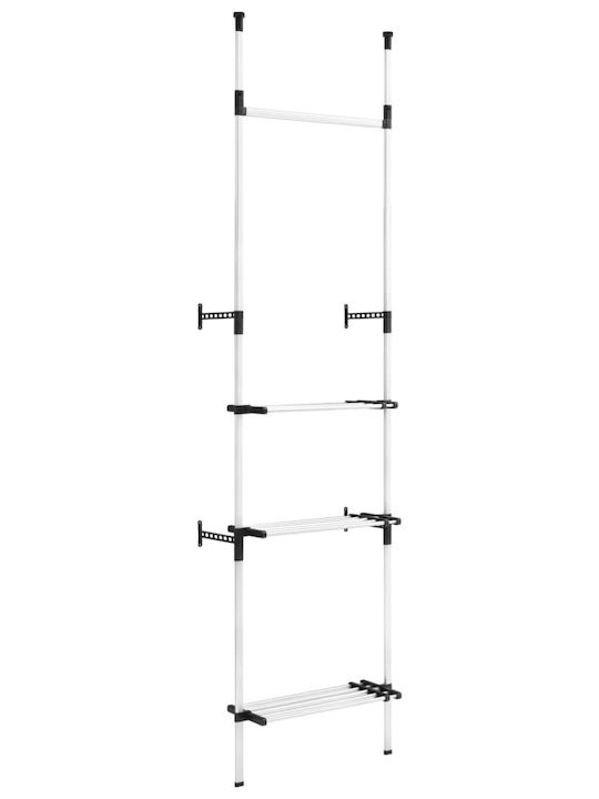 vidaXL Garment Rack Metallic In Silver Colour 300cm