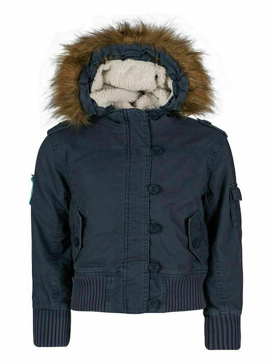 FILA Παιδικό Casual Μπουφάν Κοντό με Κουκούλα Μπλε