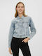 Vero Moda Women's Short Jean Jacket for Spring or Autumn Light Blue