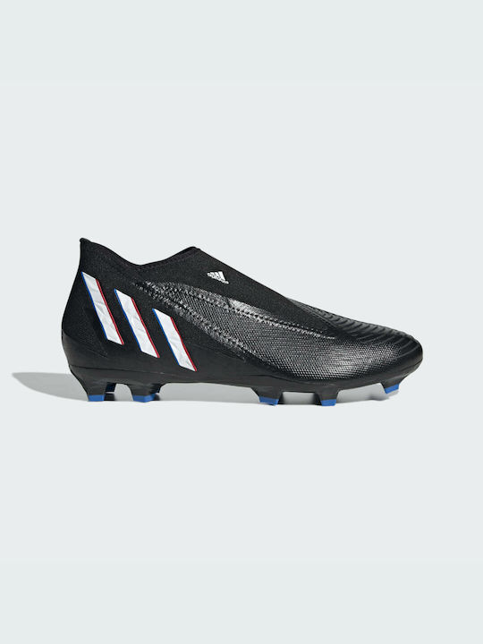 Adidas Predator Edge.3 Laceless FG Χαμηλά Ποδοσφαιρικά Παπούτσια με Τάπες Core Black / Cloud White / Vivid Red
