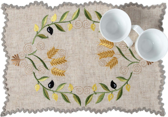 Silk Fashion Platzdeckchen Stoff Beige 45x30cm 12Stück