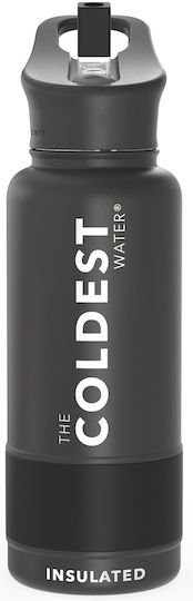 Proteas Filter Sticlă Termos Oțel inoxidabil 940ml Negru cu Pai