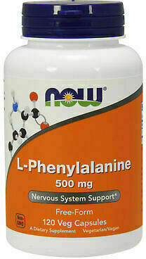 Now Foods L-Phenylalanine 500мг 120 Билкови капсули