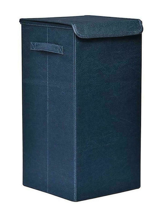 Plastona Collapsible Fabric Laundry Basket with Lid 30x30x60cm Blue