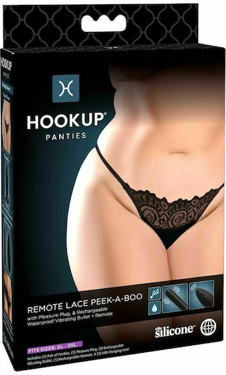 Pipedream Hook Up Panties Remote Lace Peek-A-Boo Plus Size με Δυνατότητα Ασύρματης Λειτουργίας και Δόνηση
