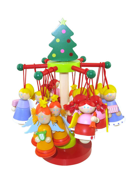 Hängendes Ornament Engel Hölzern Mehrfarbig