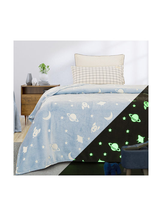 Beauty Home Κουβέρτα Φωσφορίζουσα Γαλάζια 160x220εκ.