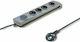 Qoltec Power Strip with Surge Protection 4 Positions with Switch and Cable 1.5m Gray