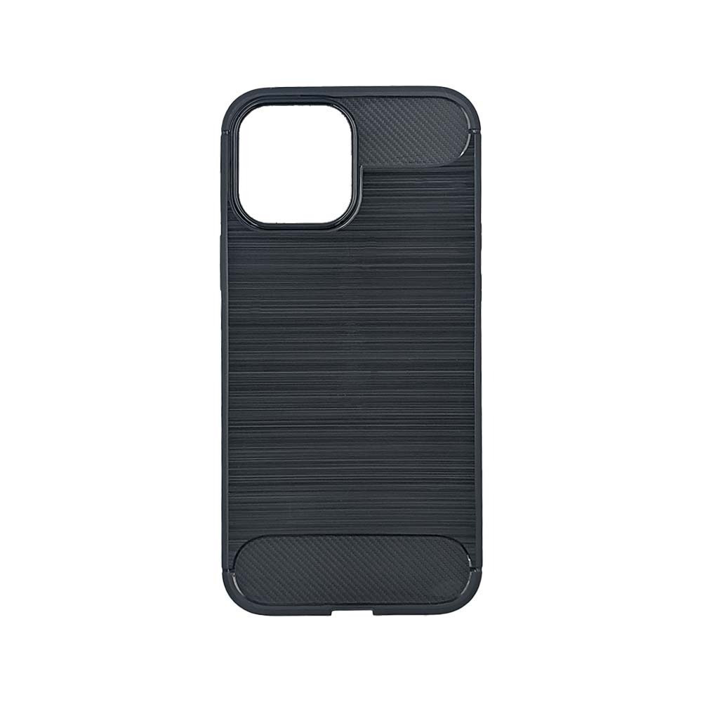 Carbon Fiber Brushed Back Cover Σιλικόνης Μαύρο (iPhone 13 Pro Max
