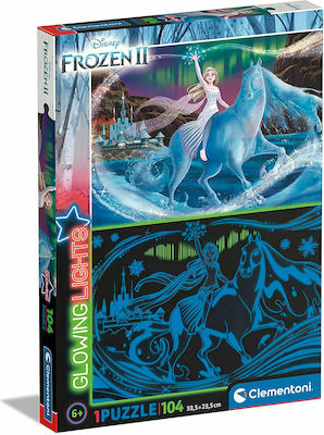 Puzzle pentru Copii Frozen 2 Glowing pentru 6++ Ani 104buc Clementoni