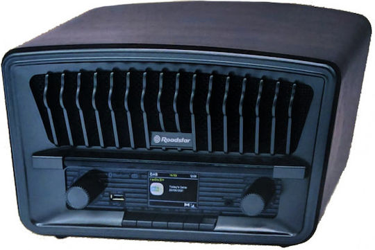 Roadstar HRA-270D+BT Retro Επιτραπέζιο Ραδιόφωνο Ρεύματος DAB+ με Bluetooth και USB Καφέ
