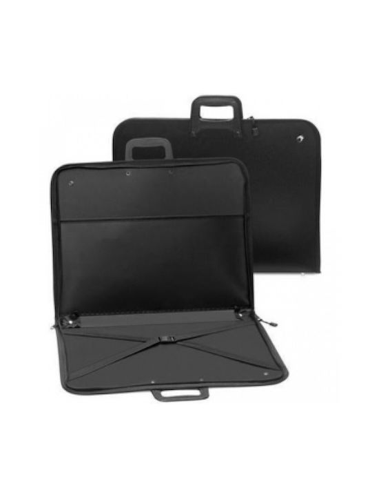 Comix Plastic Drafting Bag with Zipper and Handle 50x4x35cm Black