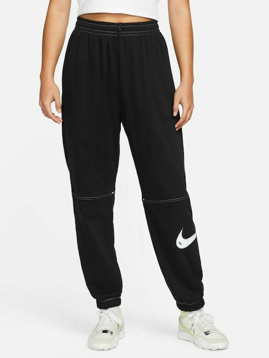 Nike Ψηλόμεσο Παντελόνι Φόρμας με Λάστιχο Μαύρο