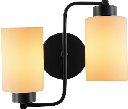 Opviq Modern Leuchte Wand mit Fassung E27 Schwarz 32cm