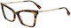 Moschino Eyeglass Frame Butterfly Brown Tortois...