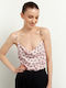 Toi&Moi Women's Satin Lingerie Top with Lace Pink