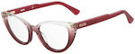 Moschino Plastic Eyeglass Frame Cat Eye Red MOS605 6XQ