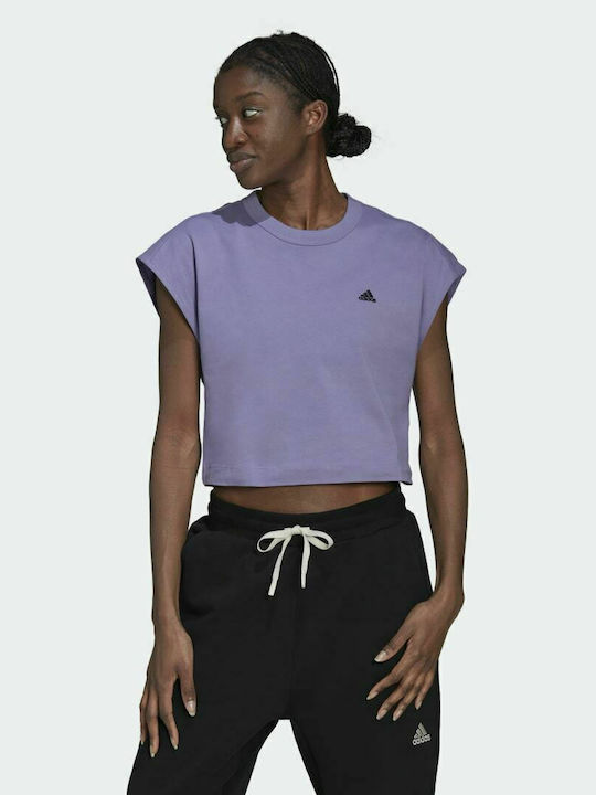 Adidas Γυναικείο Αθλητικό T-shirt Magic Lilac