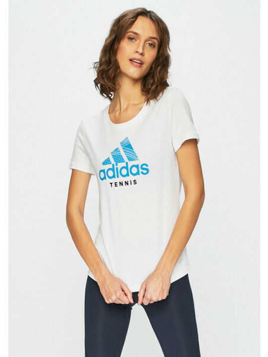 Adidas Category Women's Athletic T-shirt White/Light Blue