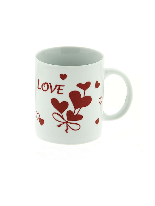 Love Cană Ceramică Albă 340ml 1buc