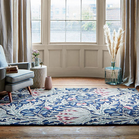 Morris & Co Artichoke Mineral Χειροποίητο Χαλί Ορθογώνιο Βαμβακερό Blue / Beige 170x240cm