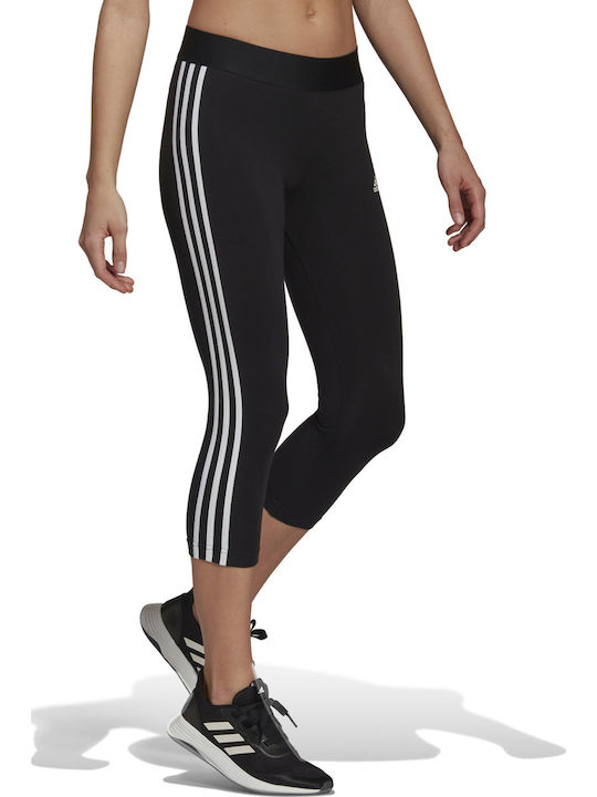 Essentials 3Stripes Обучение Женски Capri легинси Черен