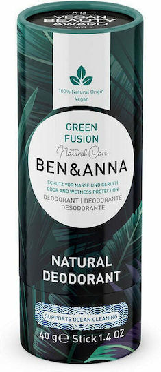 Ben & Anna Green Fusion Natural Deodorant Φυσικό Αποσμητικό σε Stick Χωρίς Αλουμίνιο 40gr