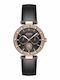 Versus by Versace Sertie N Crystal Γυναικείο Ρολόι 36mm Χρονογράφος Μπαταρίας με Μαύρο Δερμάτινο Λουράκι