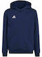 Adidas Kids Sweatshirt with Hood and Pocket Navy Blue Entrada 22