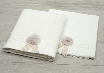 New Life Baptism Towel Set Εκρού