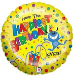 Balloon Foil Birthday-Celebration Round Yellow 45cm