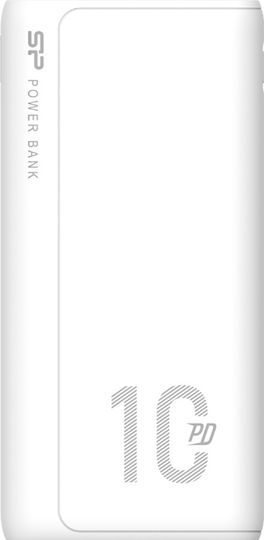 Silicon Power QP15 Power Bank 10000mAh 18W με 2 Θύρες USB-A και Θύρα USB-C Power Delivery / Quick Charge 3.0 Λευκό