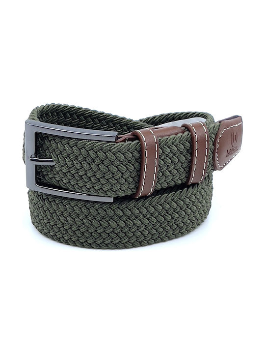 Legend Accessories Elastisch Herren Gürtel Gestrickt Khaki