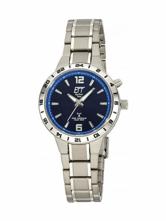 ETT Funk Γυναικείο Ρολόι 32mm Solar με Ασημί Μεταλλικό Μπρασελέ