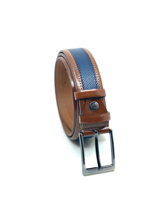 Men's belt LEGEND 1736 TABAC/BLUE