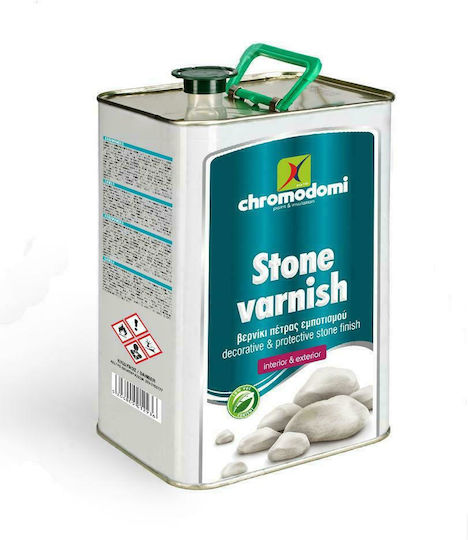 Χρωμοδομή Stone Varnish Βερνίκι Επιφάνειας Διαλύτου Άχρωμο Σατινέ 3lt