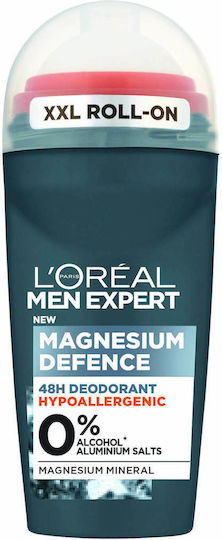 L'Oreal Paris Men Expert Magnesium Defence Αποσμητικό 48h σε Roll-On Χωρίς Αλουμίνιο 50ml