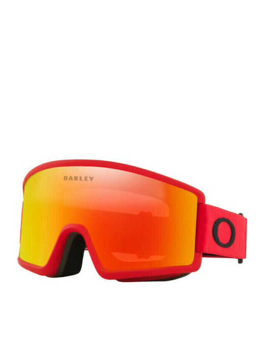 Oakley Target Line Μάσκα Σκι & Snowboard Ενηλίκων Κόκκινη με Φακό Καθρέπτη σε Πορτοκαλί Χρώμα