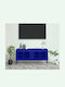 Stand TV Metalic Albastru Naval L105xA35xÎ50cm