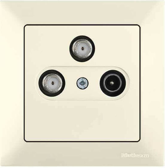 Mutlusan Candela TV, Satellite, and Radio Antenna Socket Aerial in Beige color 12277